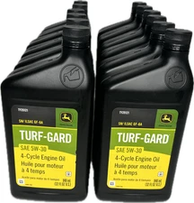 John Deere Turf-Gard 5w-30 5w30 TY25121 32oz 4-Cycle Gas Engine Oil 12QTS