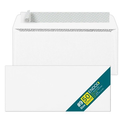 #9 Envelopes Self Seal  50 Pack  Security Tinted 3 7/8 X 8 7/8 Business Enve