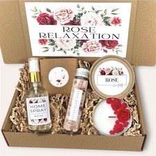 Rose Relaxation Gift Box Set Spa Self Care Aromatherapy Handmade