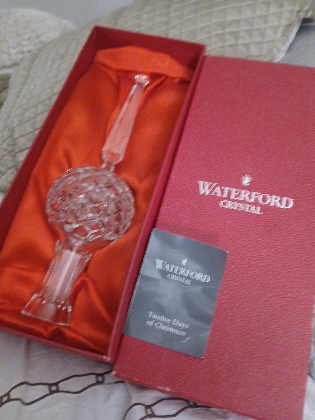 WATERFORD Large Crystal Tree Topper.  Original Box /Paper