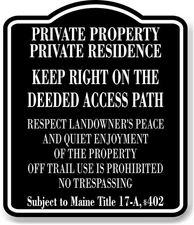 Private Property Residence BLACK Aluminum Composite Sign