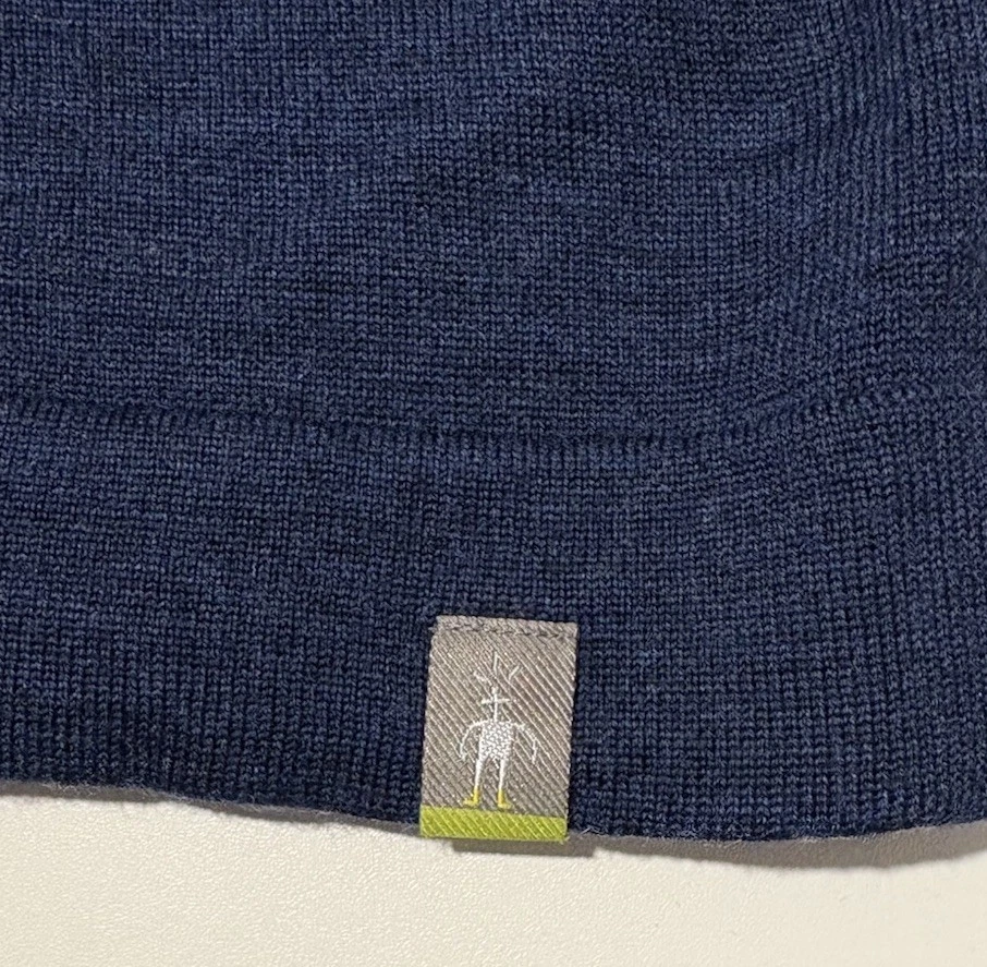 Smartwool 1/4 Zip Knit Timeless Blue Sweater Mens Large 100% ClassicMerino Wool - Image 3 of 4