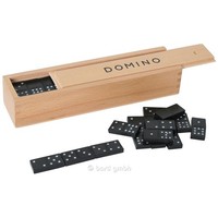 Goki Dominospiel Im Holzkasten 55 Teile Gesellschaftsspiel Brettspiel Holz