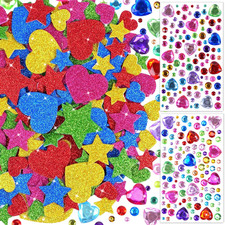 846Pcs Foam Stickers Gem Stickers 3D Foam Star Heart Shapes,Heart Stars