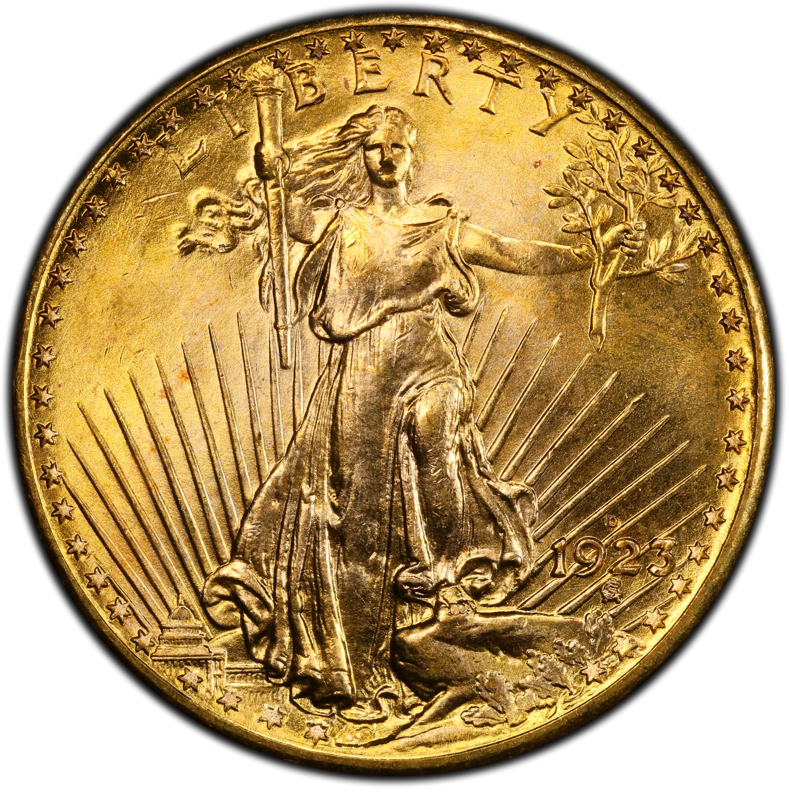 1923-D $20 Saint Gaudens PCGS MS67