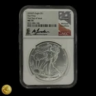 2024-P Silver Eagle w/ Star Privy NGC MS70 FDOI Michael Gaudioso Signed -E992