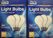 6 90W Simply for Home Frosted White Glass A19 Light Bulbs w/Standard Medium Base