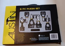 Austin Tools 6-Piece Pliers Set Long Nose Combination Diagonal Wrench NEW
