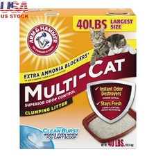 Multi-Cat Clumping Cat Litter Odor Control Baking Soda Dust Free Clumping 40lb