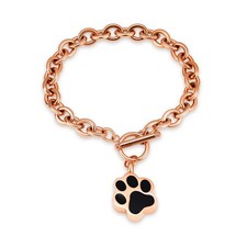 Cremation Jewelry Urn Bracelet for Ashes for Dog/Cat, Paw Print Memorial Ur - 01