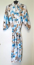 Japanese Style Kimono With Flying Cranes Design Size XL Soft Silky