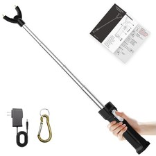 Cattle Prod Rechargeable with Led Light, Waterproof Cattle Prod Stick, Retractab