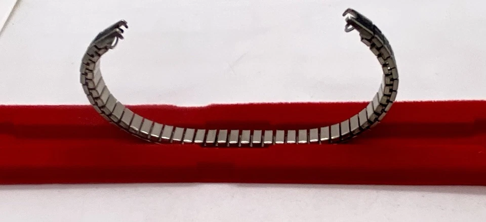 NUEVA CORREA DE RELOJ DE COLECCIÓN DIPLOMÁTICA PARA DAMAS MAURADER NEGRA/plateada anillo extremos expansión Foto 4 de 4