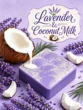 Handcrafted Goat Milk Soap BIG 5 oz Bar Lavender Coconut Milk