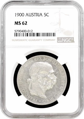 Austria 5 corona 1900, NGC MS62, "Emperor Franz Joseph I (1848 - 1916)"