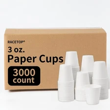 RACETOP 3000 Pack 3 oz Paper Cups for Bathroom, Disposable Mouthwash Cups, Sm...