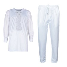 African Set for Men Dashiki Blouse Pant 2 Piece Set Dubai Embroidery Thobe Jubba