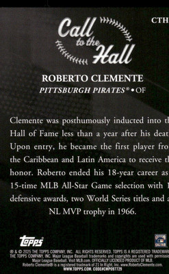 CTH-20 Roberto Clemente 2025 Topps Call to the Hall | eBay