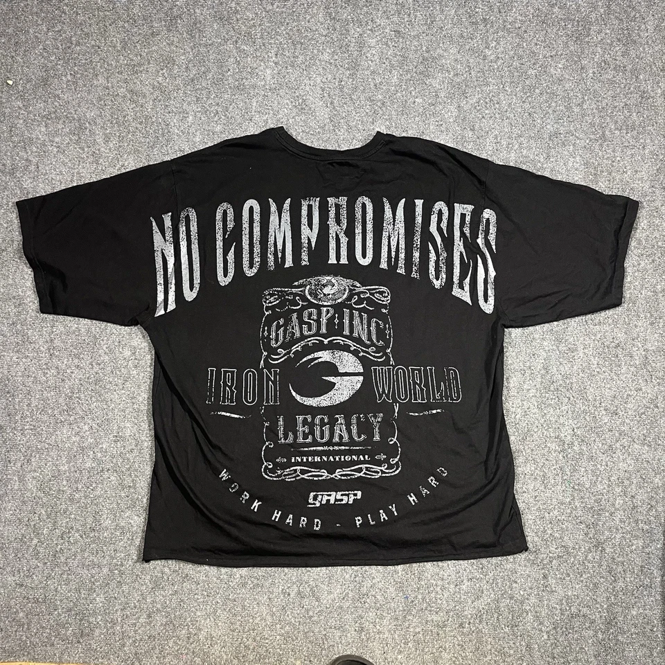 Camisa Gasp Inc Para Hombres XL Sin Compromisos Iron World Legacy Culturismo Talla Grande Foto 4 de 4