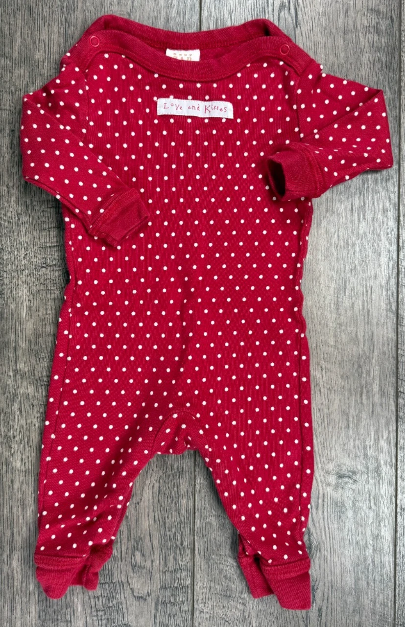 Baby Girl Clothes Vintage Gap Up To 3 Months Red Love & Kisses Outfit