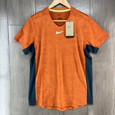 Nike Court Advantage Men's Dri FIT Tennis Shirt Orange Size Medium DX5537-893