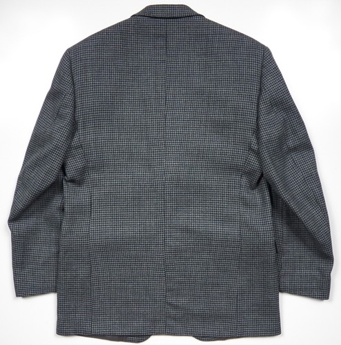 RALPH LAUREN MENS 50 40 R BLAZER JACKET TWEED WOOL GREY TEAL HOUNDSTOOTH CHECK - Picture 3 of 6