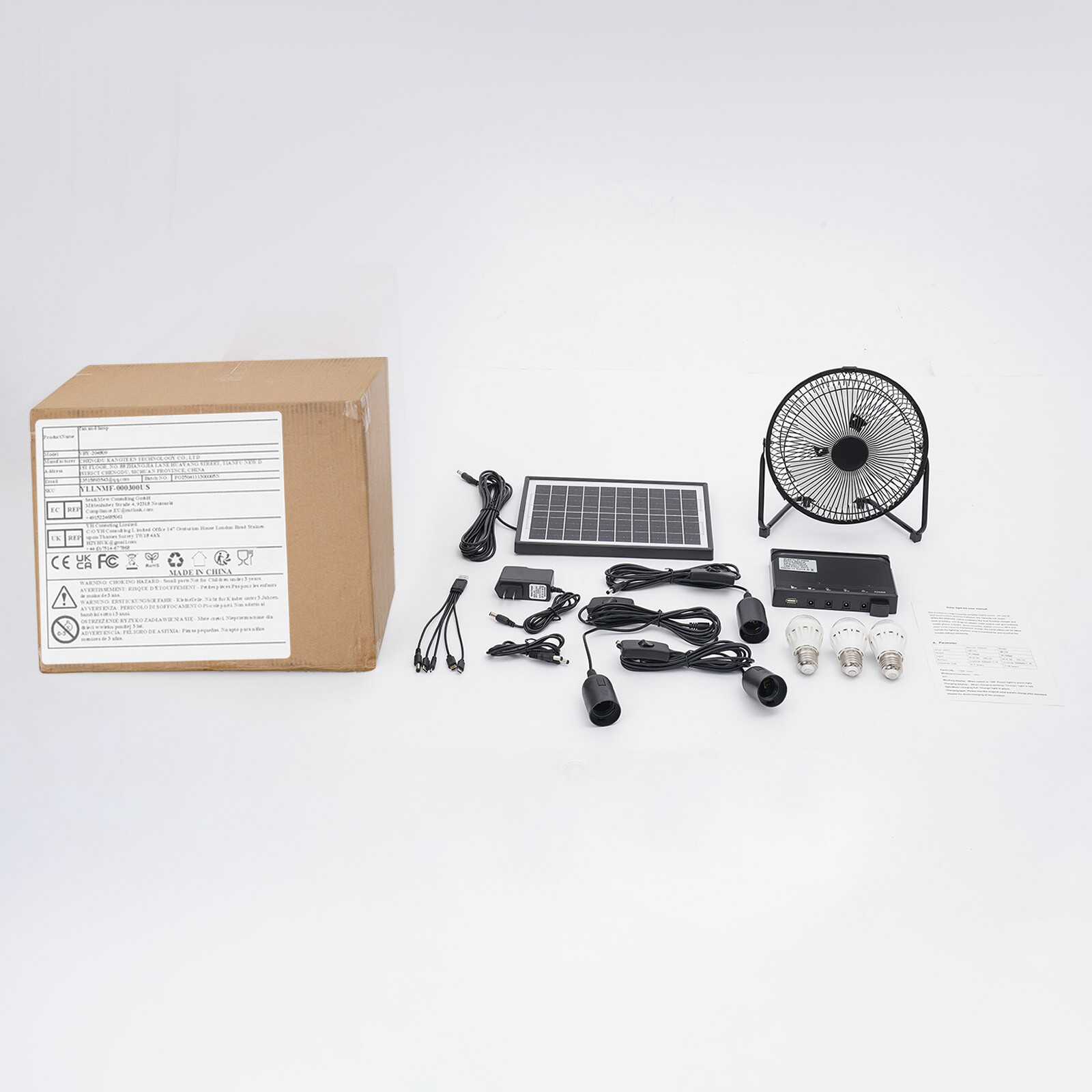 Portable Solar Power Panel Generator Kit Camping Battery Pack Power Station USA