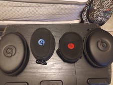 Set Of 4 Beats By Dre Carrying Case ONLY 2 Black Hard Monster Cases 2 Soft Cases