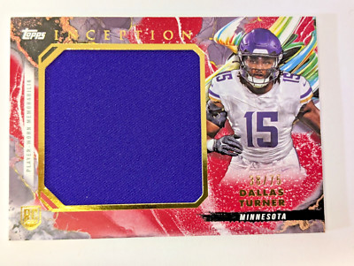 Dallas Turner  Jumbo Relic 2024 Topps Inception Rookie  /75 Red Vikings