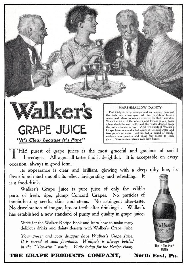 Antique Walker’s Grape Juice Bottle 19091911 Grape Products Company N