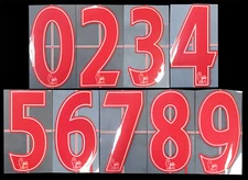 2007 - 2013 OFFICIAL SPORTING ID LEXTRA RED PLAYER SIZE SHIRT NUMBERS 260mm