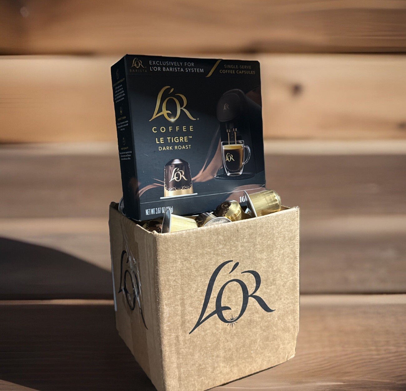 L'OR Barista Coffee Pods 120 Capsules Le Tigre Dark Roast Loose Pods-image