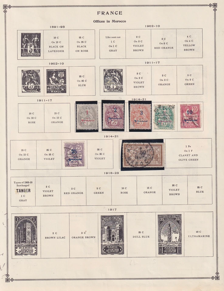 MARRUECOS FRANCÉS Y DAHOMEY - COLECCIÓN COMO NUEVA Y USADA EN PÁGINAS DE ÁLBUM - ENCUADERNACIÓN Foto 4 de 4