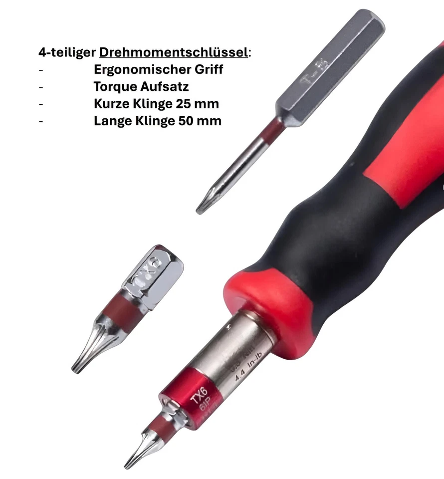 Drehmomentschlüssel Torque 3Nm oder 1,2 Nm für T8 oder T15 Torx Schraubenzieher - Bild 1 von 4