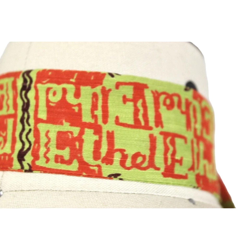 复古 Ethel Lost Her 围巾 领带! 20 世纪 50 年代人造丝橙色绿色名称是 Ethel — 第 4/4 张图片