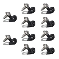 10 Pcs Brake Line Clips Rubber Coated Insulated Cable Fastener for 3/16" Tube