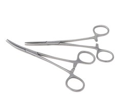 Dog Cat Pet Grooming Hair Clipper Half Serrated Hemostat Forceps 5.5" STR  CRV