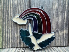 Stained Glass Suncatcher Hummingbird  Rainbow Wall Hanging D cor