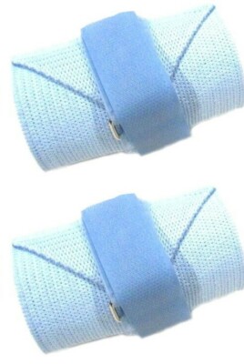 2x 10cm 2m GUMMIBANDAGE Pferd Pony HAKENSCHLAUFE Bein Schwanz Halstuch AERBORN Cambs blau