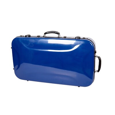 Crossrock Fiberglass Double Case with TSA Lock for Two A/F Style Mandolins-Blue