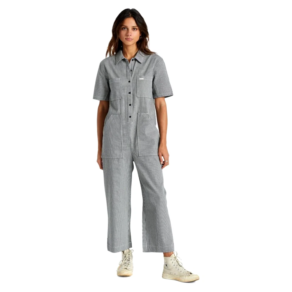 BRIXTON WOMEN MERSEY COVERALL GR: S BLACK OFF WHITE - Bild 4 von 4