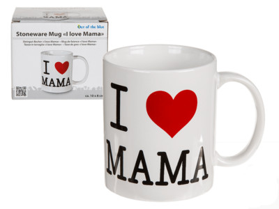 Fayence Tasse ILove Mama ca. 10x8 cm Tasse Geschenkbox