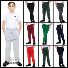 Boys Joggers Trousers Kids Plain Jogging Bottom Sweatpants Sports Casual Pants