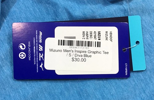 Mizuno Men's Blue Inspire Graphic Tee Shirt Hydro-Magnet J23 - Picture 6 of 6