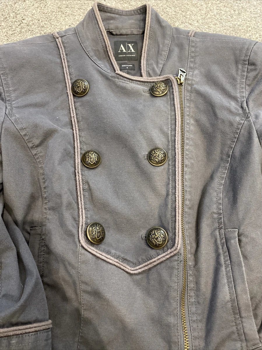AX Armani Exchange Asymmetric Gray Women's Cropped Jacket