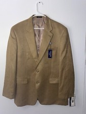 Chaps Suit Jacket Suede NWT Tan Brown Blazer Chamois 46Long