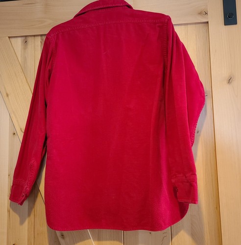 Vintage Woolrich 1571 Size M Chamois Cotton Flannel Shirt RED Heavy Warm - Picture 2 of 15