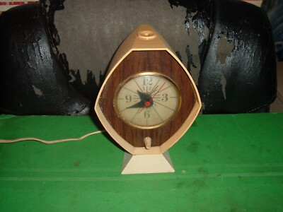 60's MCM Brown & Bigelow Diamond Remembrance Electric Clock Alarm