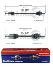 For Honda CRX Civic FWD 1988-1991 DX Pair of Front CV Axle Shafts SurTrack Set