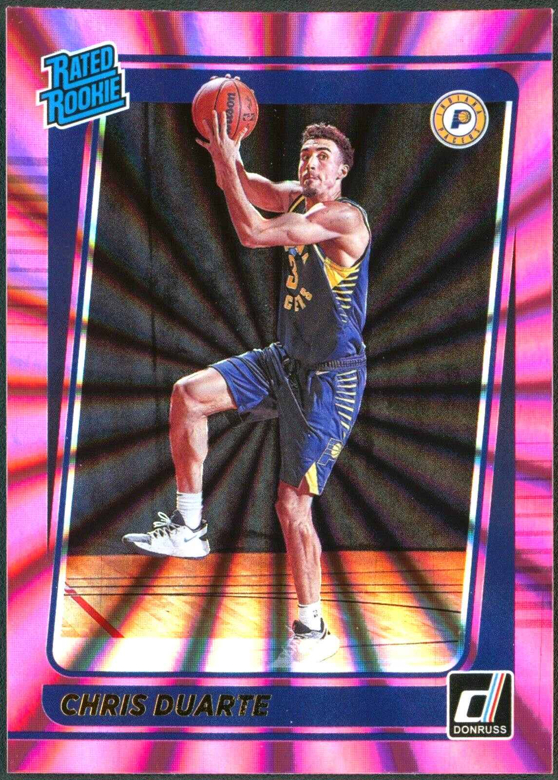 2021-22 Donruss Chris Duarte Rated Rookie #223 Pink Laser - Pacers